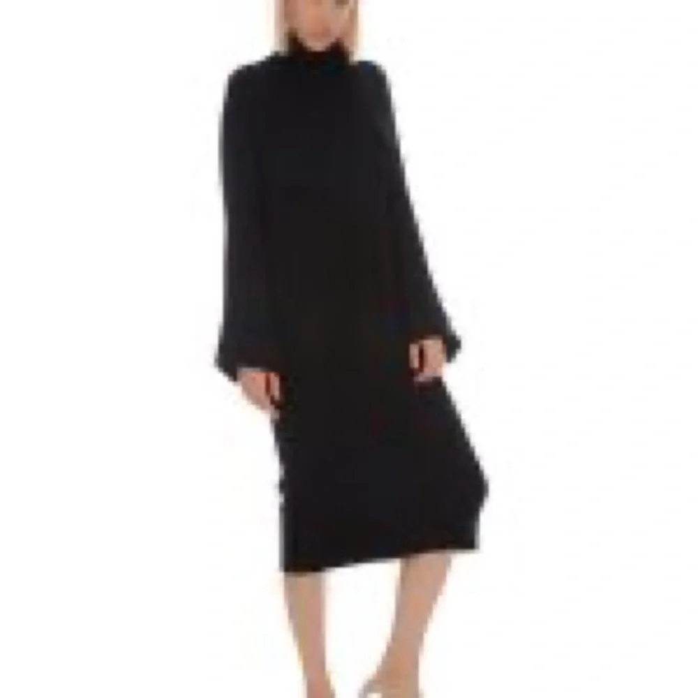Maison De Papillon Yoko Cuffed Cashmere Sweater Dress Black Size L - Picture 2 of 8